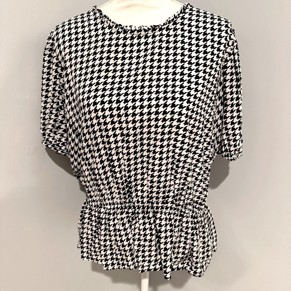 Houndstooth Blouse